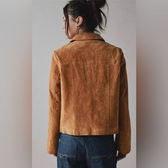 Kimchi Blue for Urban Outfitters NWT Women's Size XL Tan Sharona Suede Jacket - Picture 4 of 16